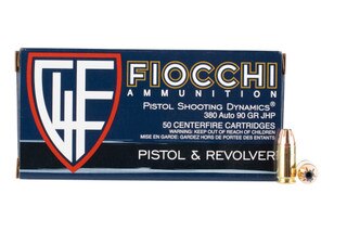 Fiocchi 380 ACP 90gr Jacketed Hollow Point Ammo - Box of 50